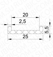Профиль резиновый  25-20-5.5