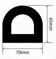 Профиль резиновый RCHD70X65W