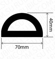 Профиль резиновый RCHD70X40W