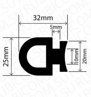 Профиль резиновый RCHD25X32W