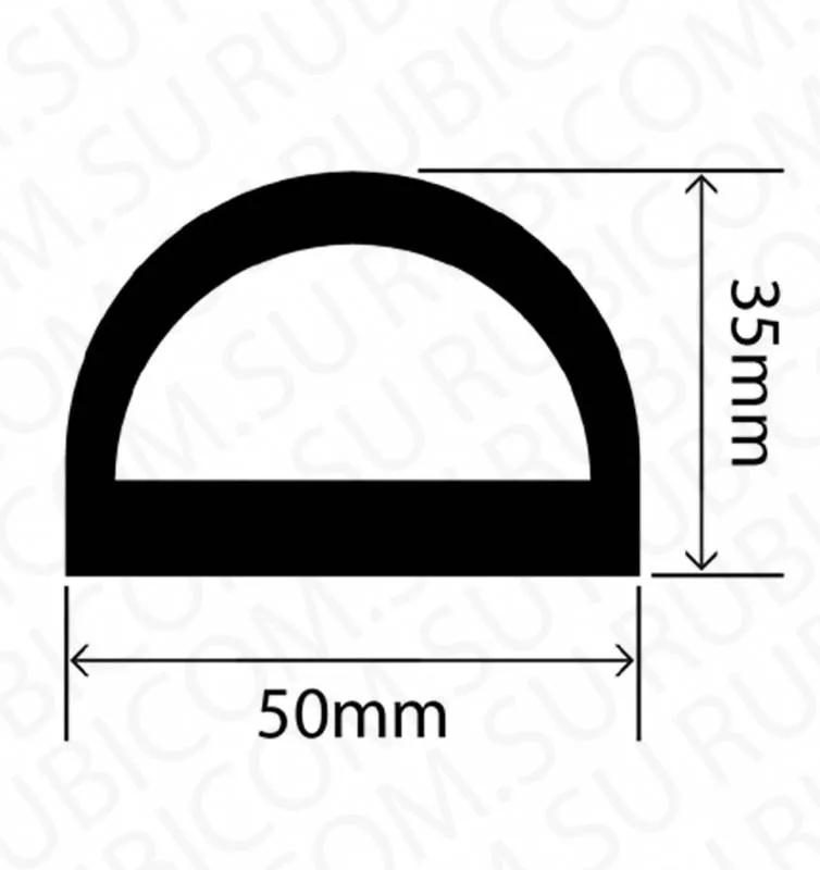профиль резиновый rchd50x35w