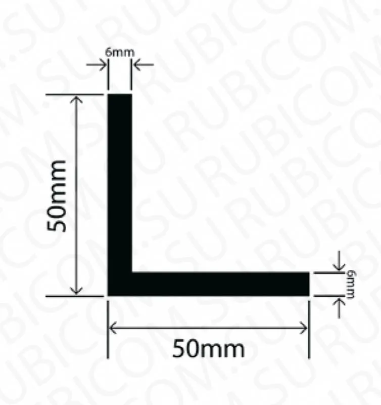 профиль резиновый rbap50x50-2w