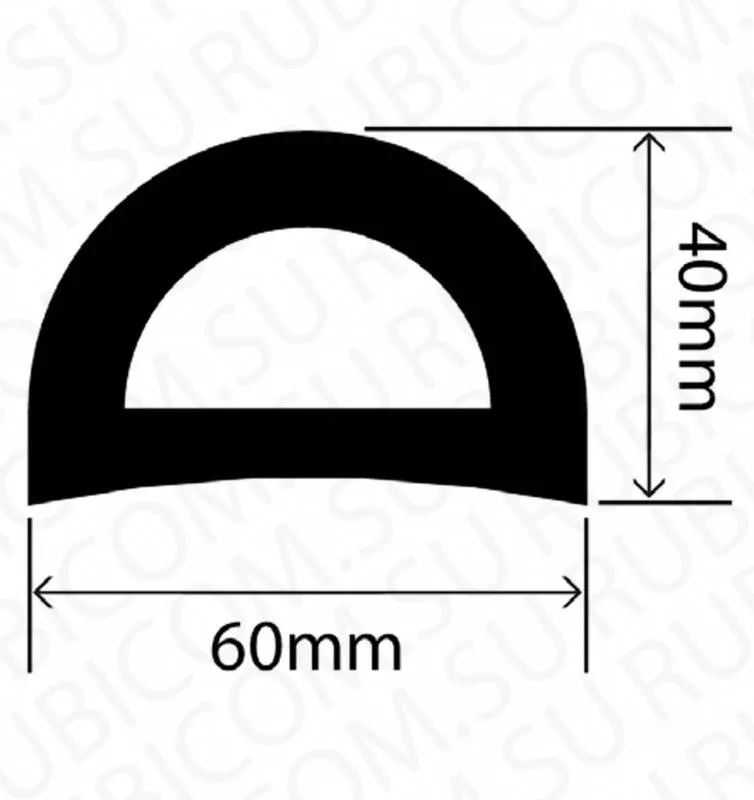 профиль резиновый rchd60x40-3w