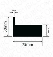 Профиль резиновый RBAP75X50W