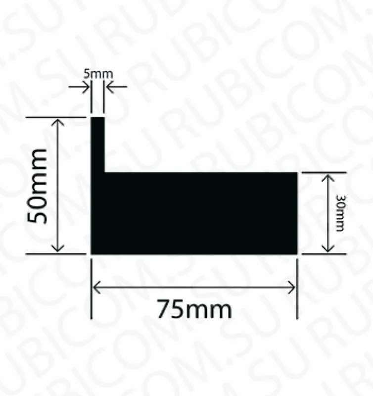 профиль резиновый rbap75x50w