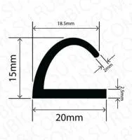 Профиль резиновый RBAP20X15L