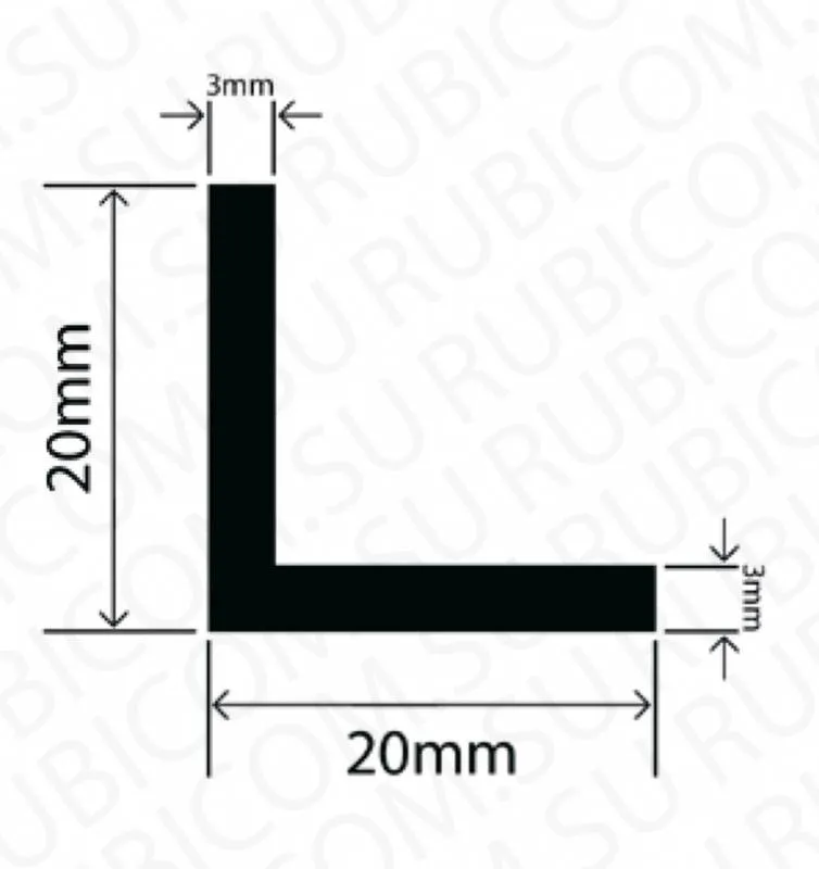 профиль резиновый rbap20x20w