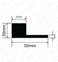 Профиль резиновый RBAP50X20W
