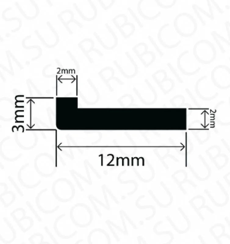 профиль резиновый rbap12x3l