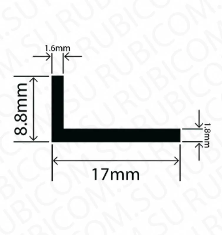 профиль резиновый rbap17x8.8l