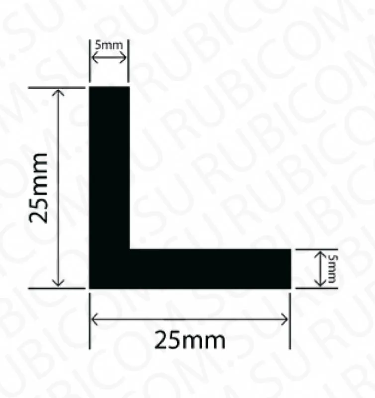 профиль резиновый rbap25x25w