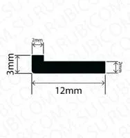 Профиль резиновый RBAP12X3L