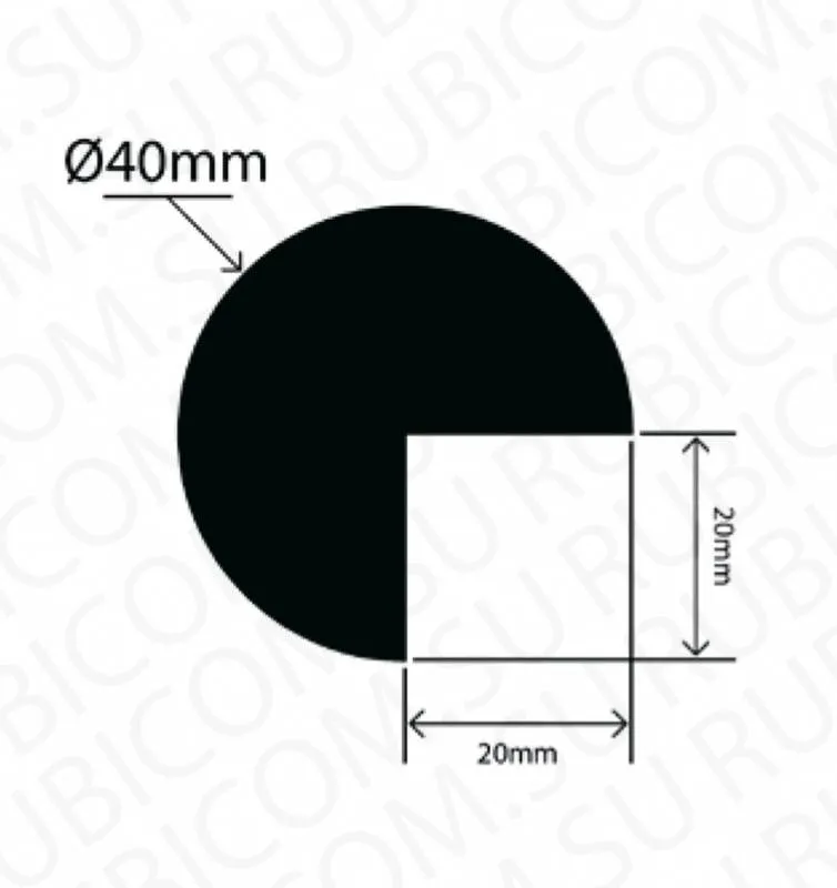 профиль резиновый rbap40x40w