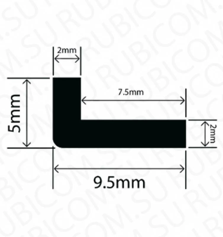 профиль резиновый rbap9.5x5l