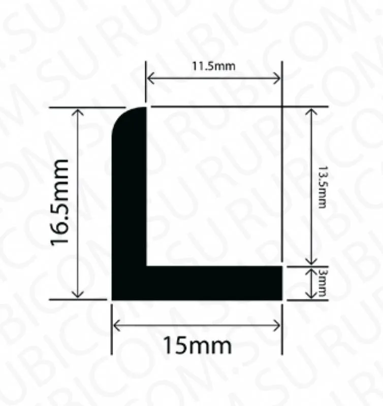 профиль резиновый rbap15x16.5l