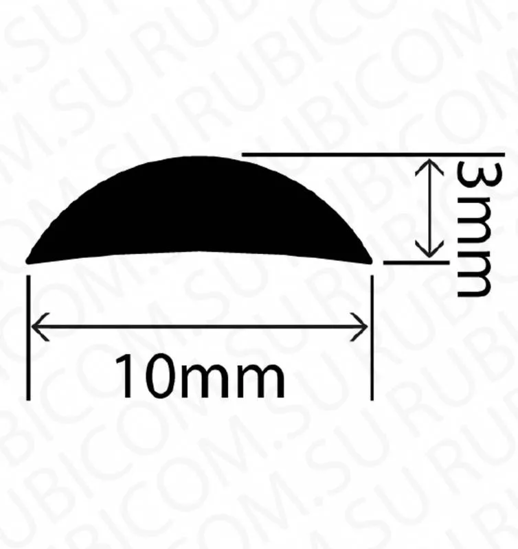 профиль резиновый rcsd10x3w