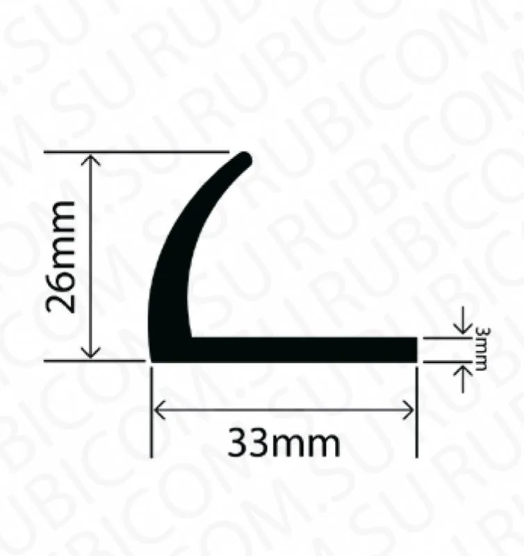профиль резиновый rbap33x26w