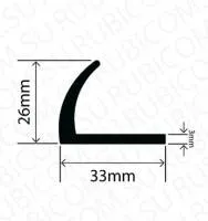 Профиль резиновый RBAP33X26W