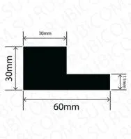 Профиль резиновый RBAP60X30W