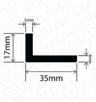 Профиль резиновый RBAP35X17W