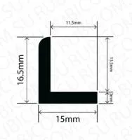 Профиль резиновый RBAP15X16.5L