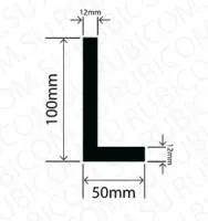 Профиль резиновый RBAP50X100W