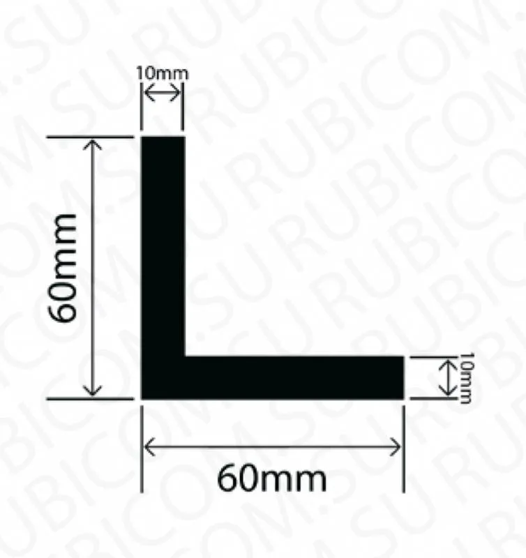 профиль резиновый rbap60x60w