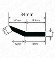 Профиль резиновый RBAP34X4L