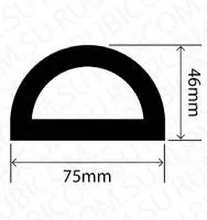 Профиль резиновый RCHD75X46-2W