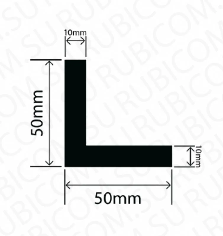 профиль резиновый rbap50x50w