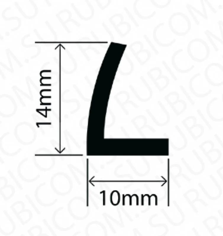 профиль резиновый rbap10x14w