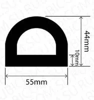 Профиль резиновый RCHD55X44W
