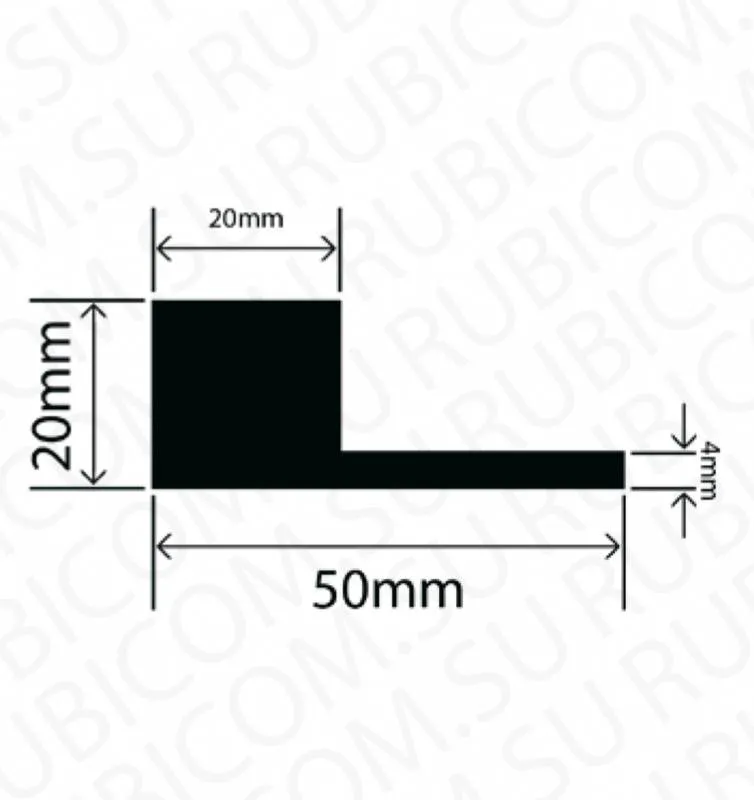 профиль резиновый rbap50x20w