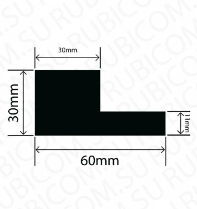 профиль резиновый rbap60x30w