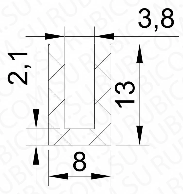 профиль резиновый  8-13-3.8