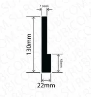 Профиль резиновый RBAP22X130W