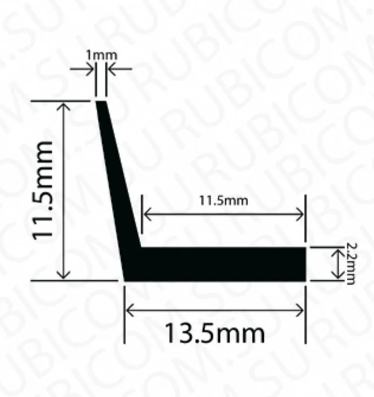 профиль резиновый rbap13.5x11.5l