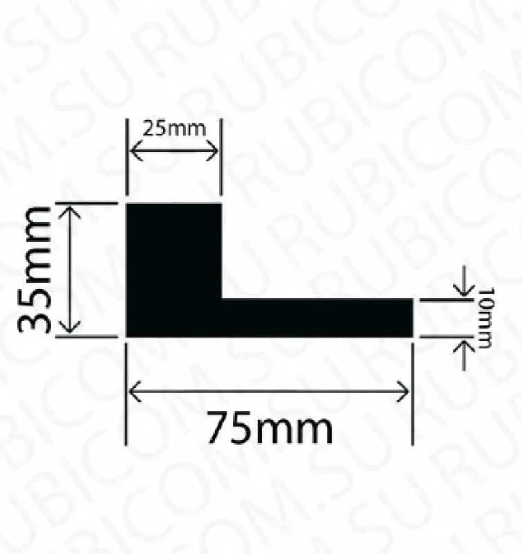 профиль резиновый rbap75x35w